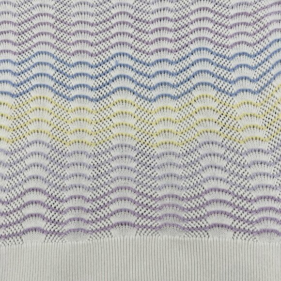 Loft Women's Small Multicolor Knit Sweater 81% Cotton Viscose Lightweight Pastel - Picture 7 of 8